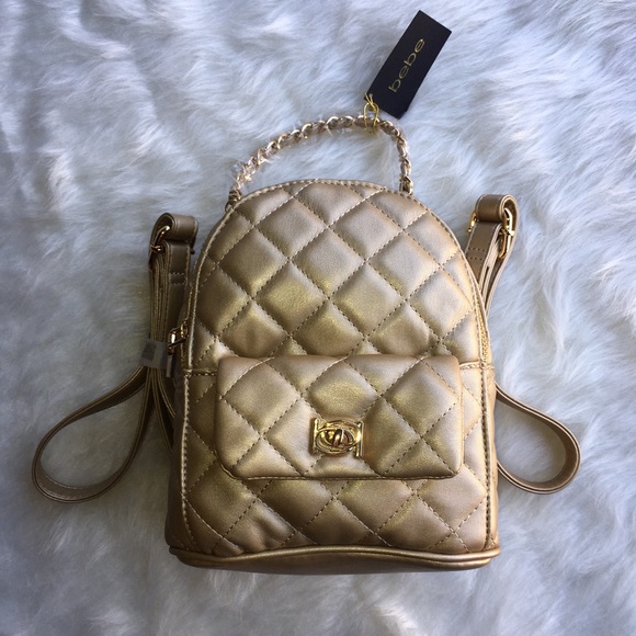 ✨🌸💎bebe Erica Gold Mini Backpack🔥🎒 - Picture 2 of 8